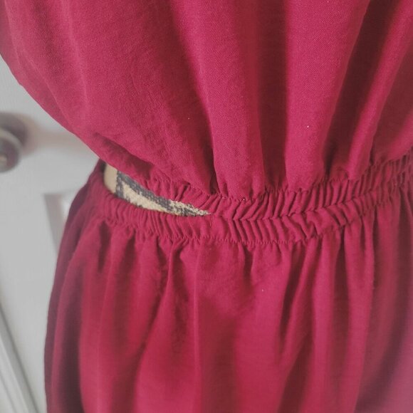 Speechless Womens Red Cut Out Elastic Waist Button Closure Blouson -M - Picture 8 of 9